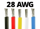 28 Gauge Silicone Wire (By the Foot) - Available in Black, Blue, Red, White, and Yellow