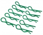Anodized Body Clips - Set of 10 - Green